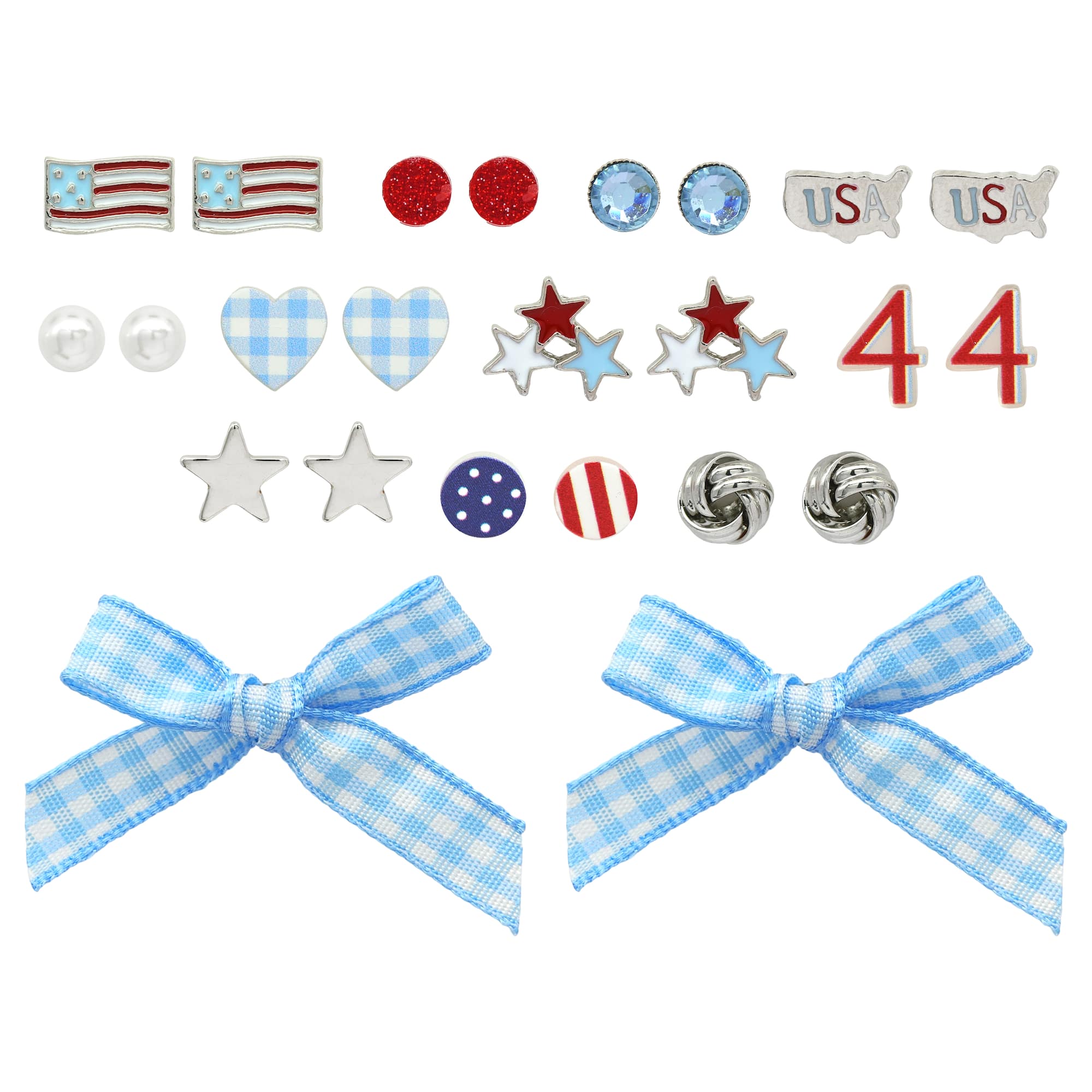 Bow, Stars, & Heart Earrings, 12ct. by Celebrate It™